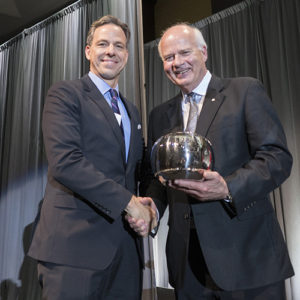 CNN chief Washington correspondent Jake Tapper and Peter Mansbridge, formerly CBC's The National anchor